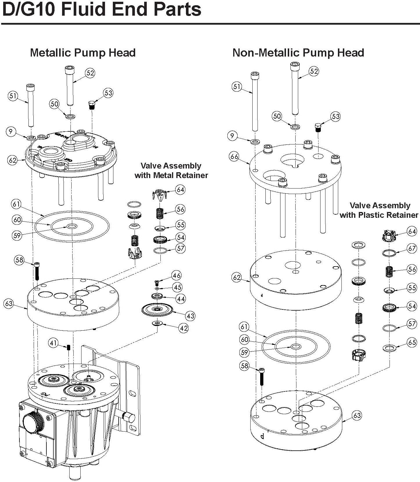 Model D10 Hydra-Cell Pro Pump Fluid End Parts