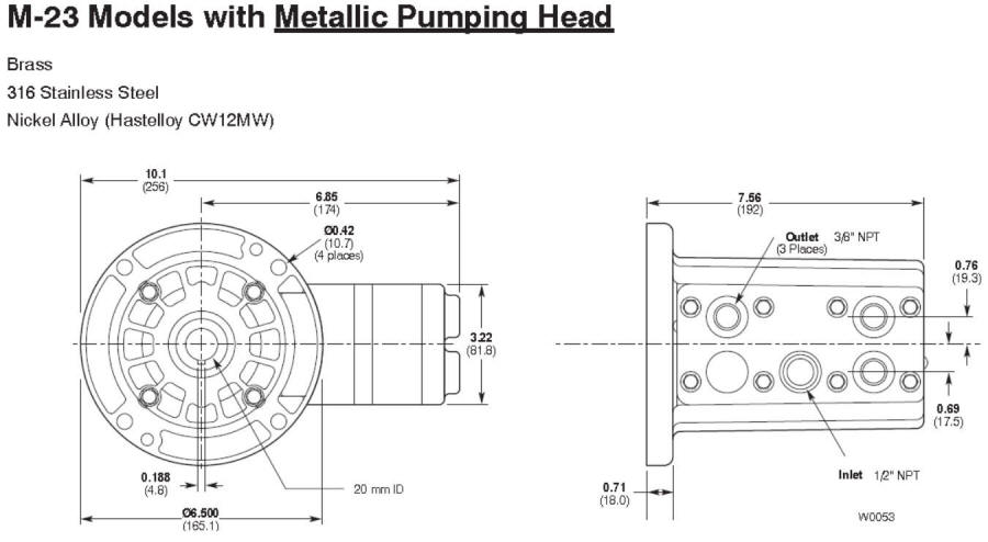 M23 Hydra-Cell Pro alloy pump head drawing