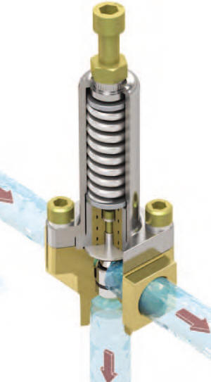 High pressure coolant valve cutaway showing sealless design